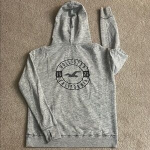 Hollister Light Gray Hooded Sweatshirt with Back Logo
